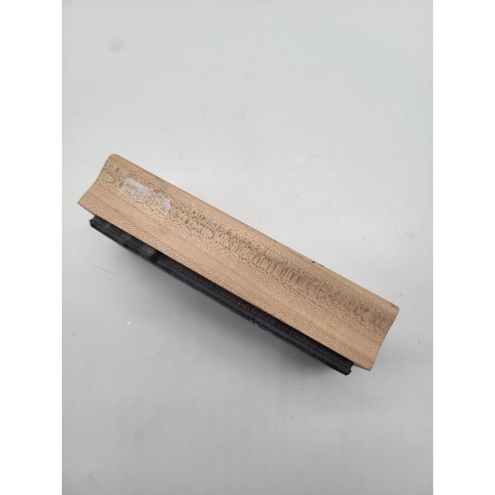 Magenta Wooden Rubber Stamp Block Christmas Poinsetta & Holly Berry Holiday - Picture 2 of 7